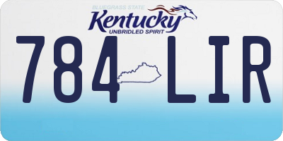 KY license plate 784LIR