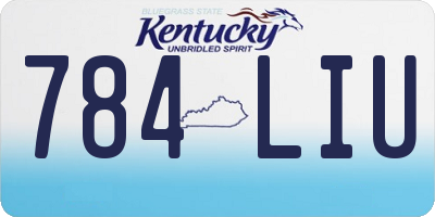 KY license plate 784LIU