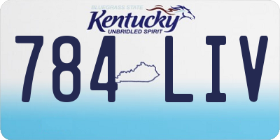 KY license plate 784LIV