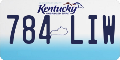 KY license plate 784LIW