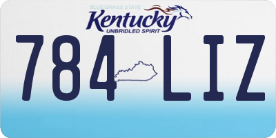 KY license plate 784LIZ