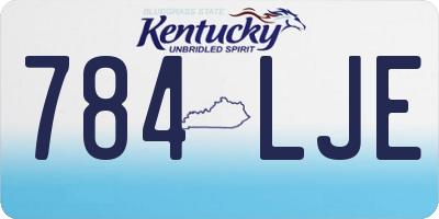 KY license plate 784LJE