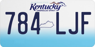 KY license plate 784LJF