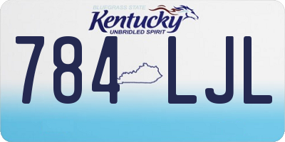 KY license plate 784LJL