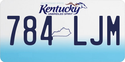 KY license plate 784LJM