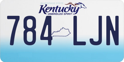 KY license plate 784LJN