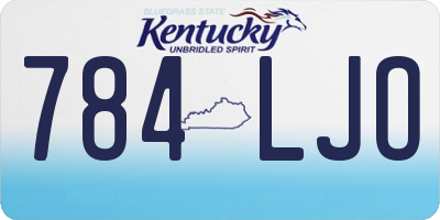 KY license plate 784LJO