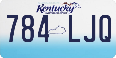 KY license plate 784LJQ