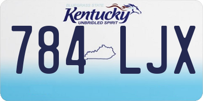 KY license plate 784LJX