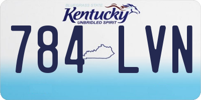 KY license plate 784LVN