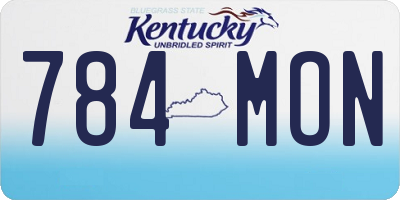 KY license plate 784MON