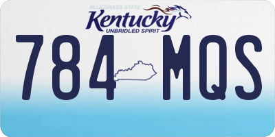 KY license plate 784MQS