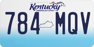 KY license plate 784MQV