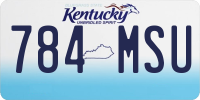 KY license plate 784MSU