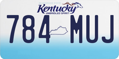 KY license plate 784MUJ