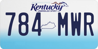 KY license plate 784MWR