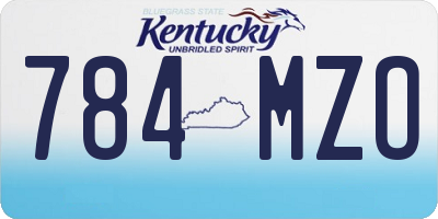 KY license plate 784MZO