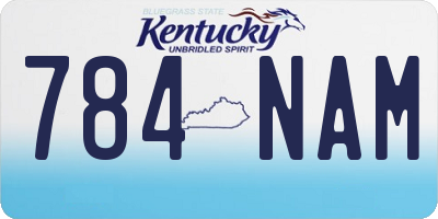 KY license plate 784NAM
