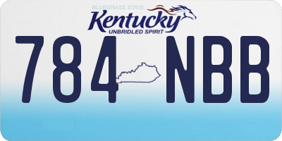 KY license plate 784NBB
