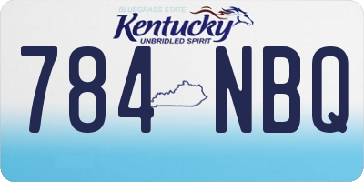 KY license plate 784NBQ