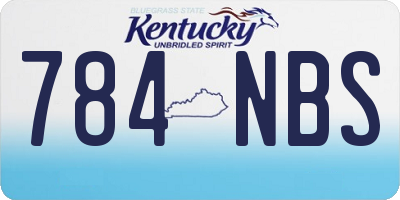 KY license plate 784NBS