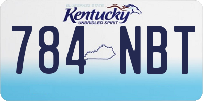 KY license plate 784NBT