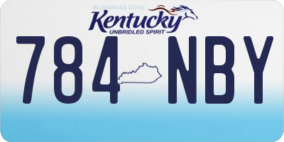 KY license plate 784NBY