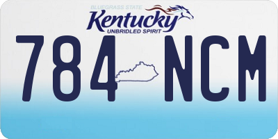 KY license plate 784NCM