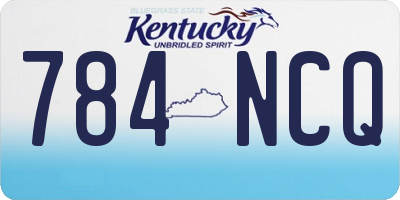KY license plate 784NCQ