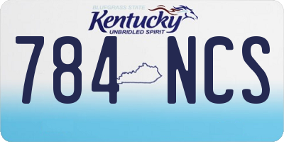 KY license plate 784NCS
