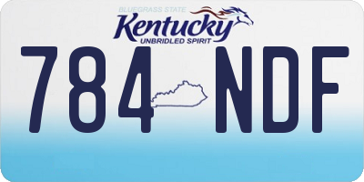 KY license plate 784NDF