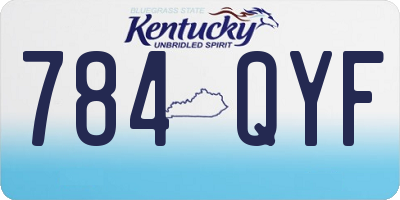 KY license plate 784QYF