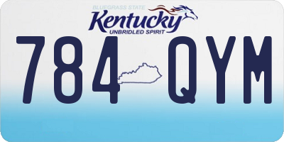 KY license plate 784QYM