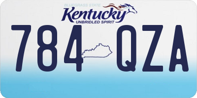 KY license plate 784QZA