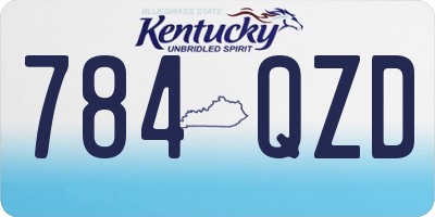 KY license plate 784QZD