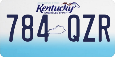 KY license plate 784QZR