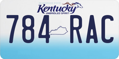 KY license plate 784RAC