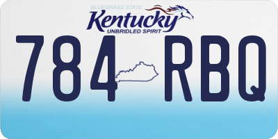 KY license plate 784RBQ