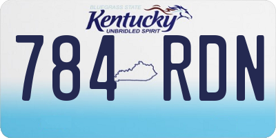 KY license plate 784RDN