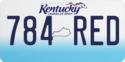 KY license plate 784RED