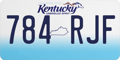 KY license plate 784RJF