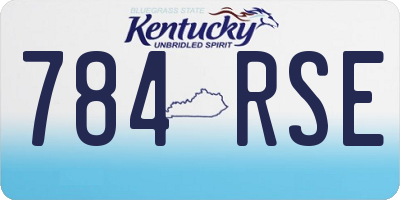 KY license plate 784RSE