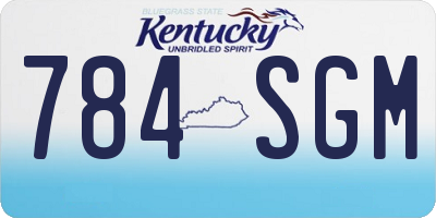 KY license plate 784SGM