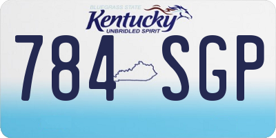 KY license plate 784SGP