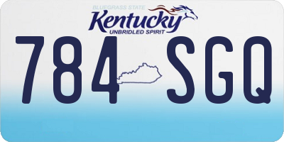 KY license plate 784SGQ