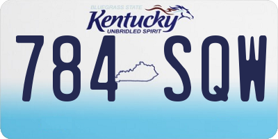KY license plate 784SQW