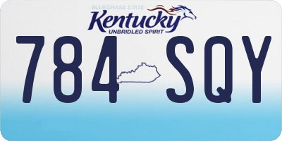 KY license plate 784SQY