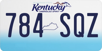 KY license plate 784SQZ