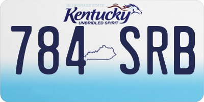 KY license plate 784SRB
