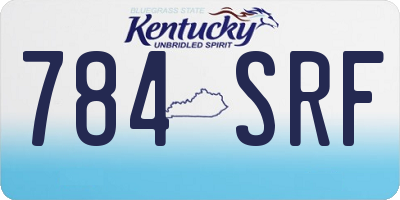 KY license plate 784SRF